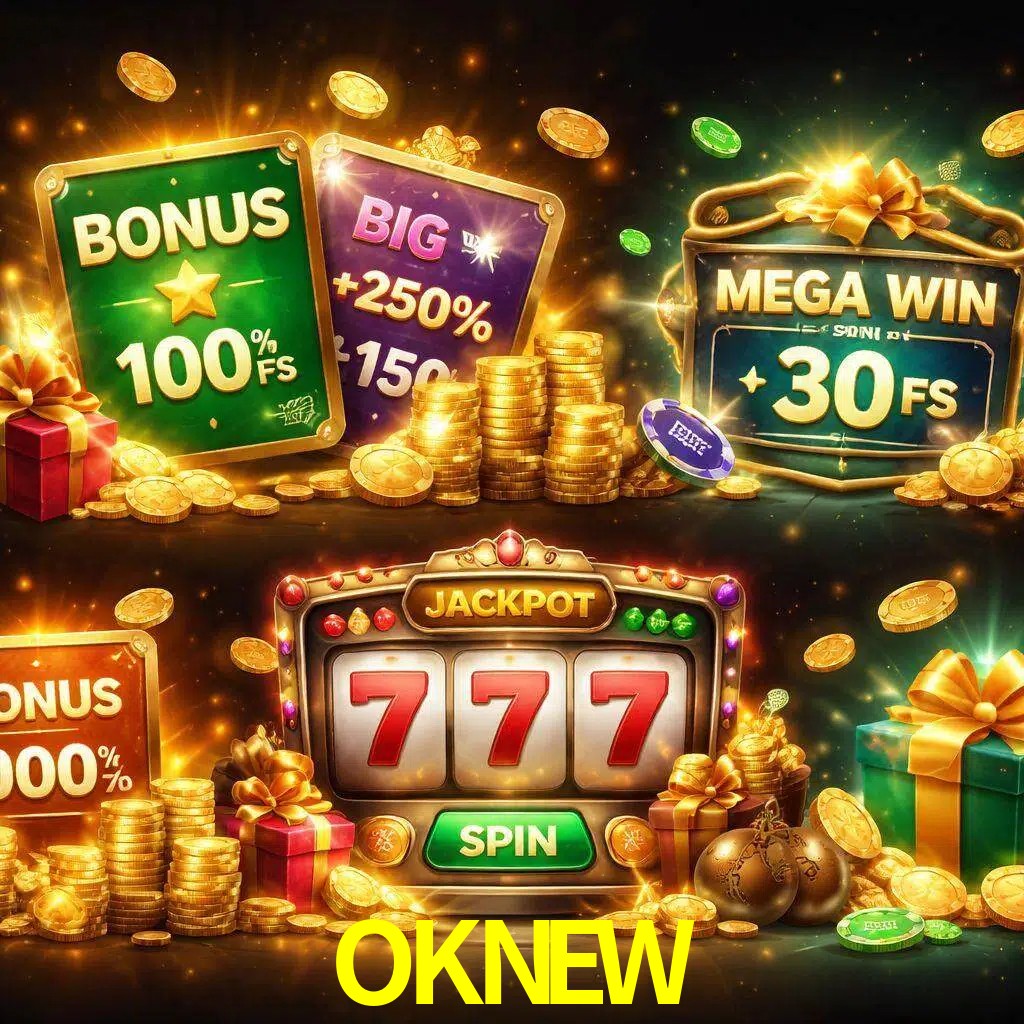 Tipos de bonos OKNEW incluyendo recompensas de bienvenida y promociones continuas